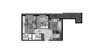 Apartment floor plan, 2 bedrooms in Coolest No. 11007
